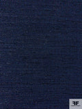 Italian Boucle and Lurex Jacket Weight Wool Tweed - Navy / Metallic Black