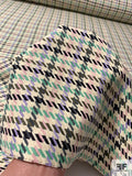 Houndstooth Yarn-Dyed Cotton Ladies Suiting - Cream / Light Pink / Lavender / Sea Green
