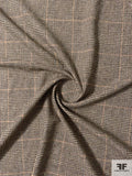 Italian Classic Glen Plaid Wool Blend Suiting - Brown / Beige / Burnt Orange