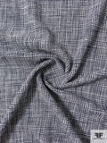 Italian Glen Plaid Textured Stretch Suiting - Navy / White