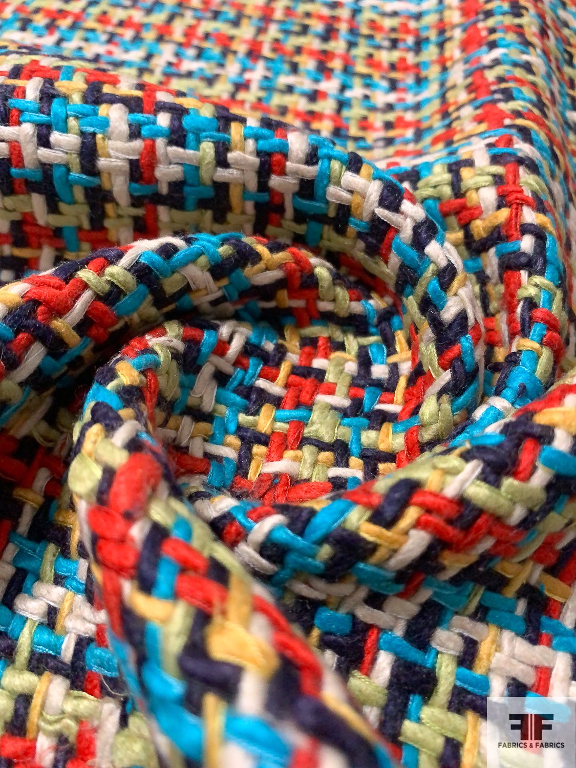 Italian Basketweave Silk and Cotton Yarn-Dyed Suiting - Multicolor