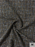 Italian Classic Lacides Tweed Suiting - Earthy Greens and Greys / Black