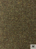 Italian Fuzzy Jacket Weight Wool Blend Tweed - Pear Green / Brown