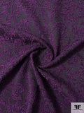 Italian Ornate Regal Pattern Metallic and Chenille Ladies Novelty Suiting - Purple / Black