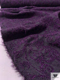 Italian Ornate Regal Pattern Metallic and Chenille Ladies Novelty Suiting - Purple / Black