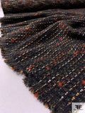 Classic Ladies Tweed Suiting with Metallic Fibers - Black / Hunter Green / Burnt Orange / Browns