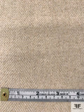 Herringbone Double-Sided Cozy Brushed Flannel Jacket Weight Suiting - Beige-Sand