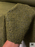 Italian Boucle Jacket Weight Suiting with Glossy Base - Moss Green / Black