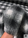 Bold Plaid Wool-Like Jacket Weight Knit - Black / Ivory