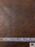 Sherpa-Backed Distressed Vinyl Coating - Brown / Ivory