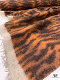 Italian Tiger Pattern Wool Blend Boucle Jacket Weight Suiting - Autumn Orange / Brown
