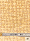 Italian Geometric Wool Blend Chenille Ladies Suiting - Butter Yellow / Tan / Gold