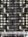 Made in England Loose Basketweave Novelty Tweed Suiting - Black / Greys / Beige / Eggshell