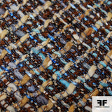 Checkered Wool Tweed - Brown/Blue - Fabrics & Fabrics NY