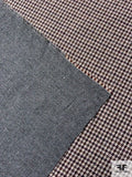 Italian 2-Ply Double Sided Houndstooth and Solid Flannel Jacket Weight Suiting - Navy / Light Grey / Grape / Brown