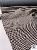 Italian 2-Ply Double Sided Houndstooth and Solid Flannel Jacket Weight Suiting - Navy / Light Grey / Grape / Brown