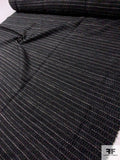 Italian Unique Yarn Weave Ladies Suiting with a Faille Base - Black / Steel Grey