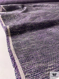 Italian Ladies Tweed Suiting with Fine Small Sequins - Purple / Navy / Light Grey