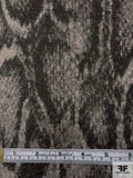 Italian Animal Pattern Reversible Virgin Wool Coating - Taupe / Grey / Onyx