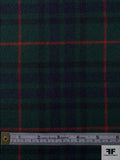 Italian Ralph Lauren Plaid Wool Suiting - Evergreen / Navy / Red