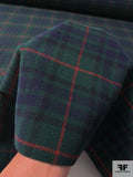 Italian Ralph Lauren Plaid Wool Suiting - Evergreen / Navy / Red
