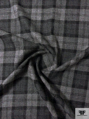 Milan Wool Plaid Fabric, Grey