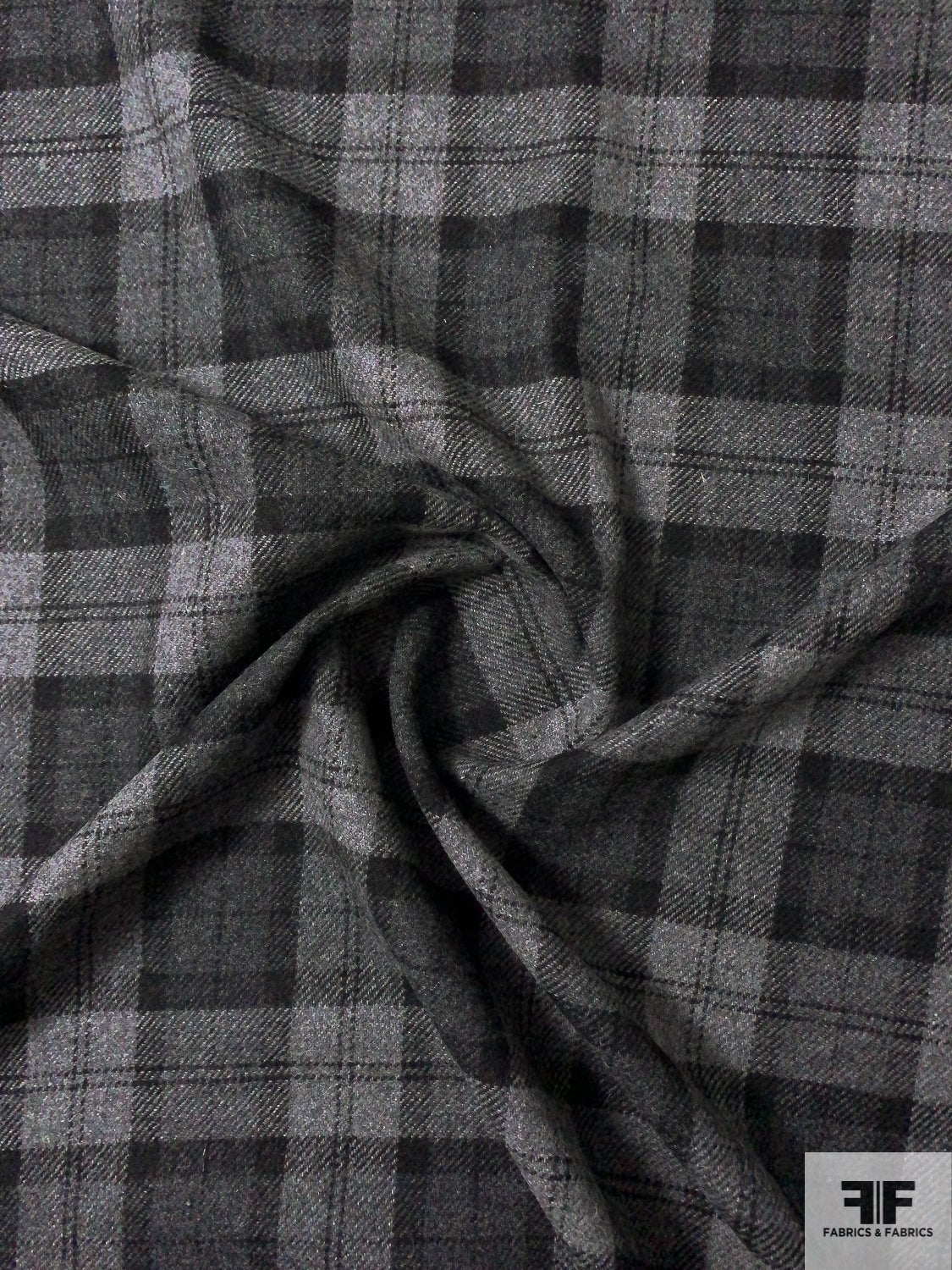 Mammoth Flannel Grey Gray Plaid Checks Woven Double Sided Flannel Fabric By  the Yard (SRKF-19670-188-pepper)