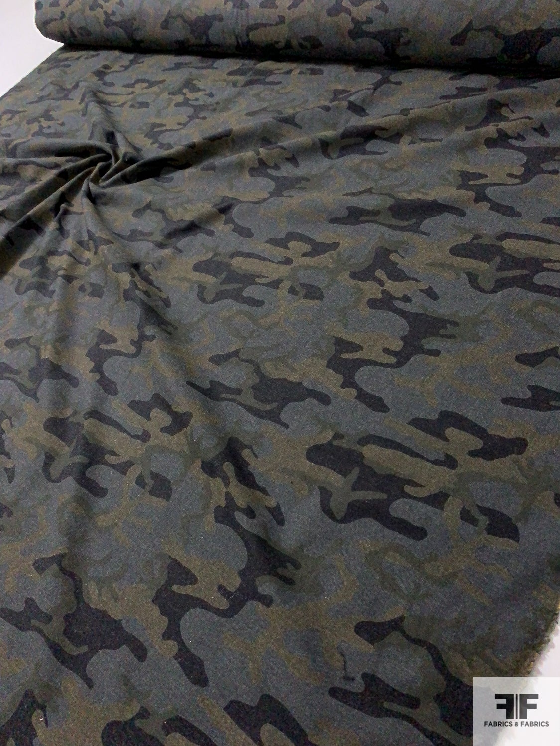 Gray and Black Camo Fabric by the Yard, Black and Gray Camouflage