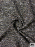 Italian Glam Wavy Striped Tweed Suiting with Lurex Fibers - Black / Grey / Antique Gold