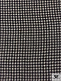 Italian Micro Houndstooth Ladies Wool Tweed Suiting - Black / Ivory