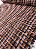 Italian Glam Plaid Ladies Jacket Weight Suiting - Turmeric / Pink / Navy / Ivory