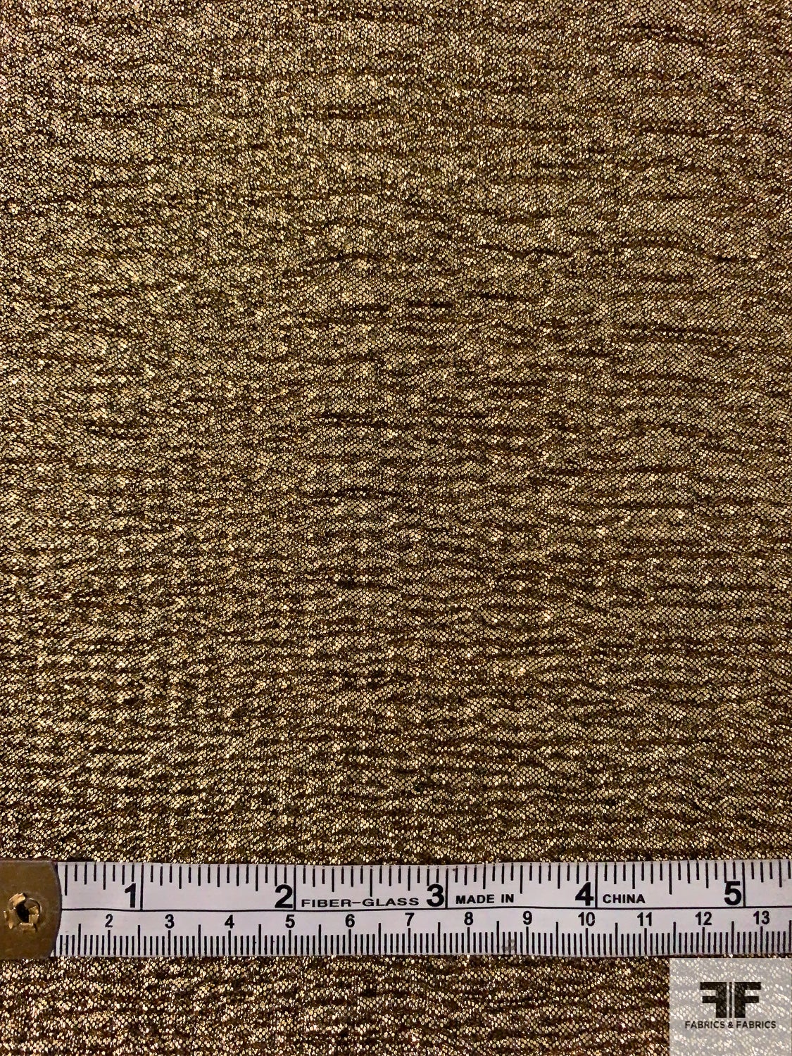 Crinkly Pleated Stretchy Lamé - Gold