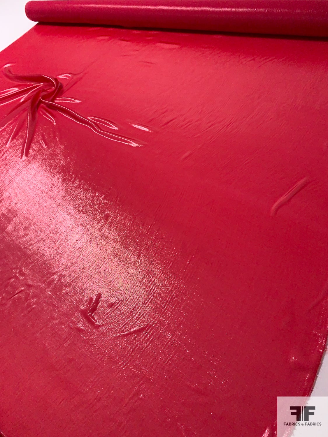 Italian Airy Sheer Silk-Poly Lamé - Cherry Red