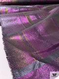 Italian Unique Raffia-Like Stiff Silk Lamé - Orchid Purple / Purple / Bronze
