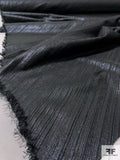Italian Diagonal Streaky Striped Jacquard Weave Metallic Brocade - Black