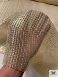 Italian Sheer Textured Organza with Gold Lamé Fibers - Gold / Off-White