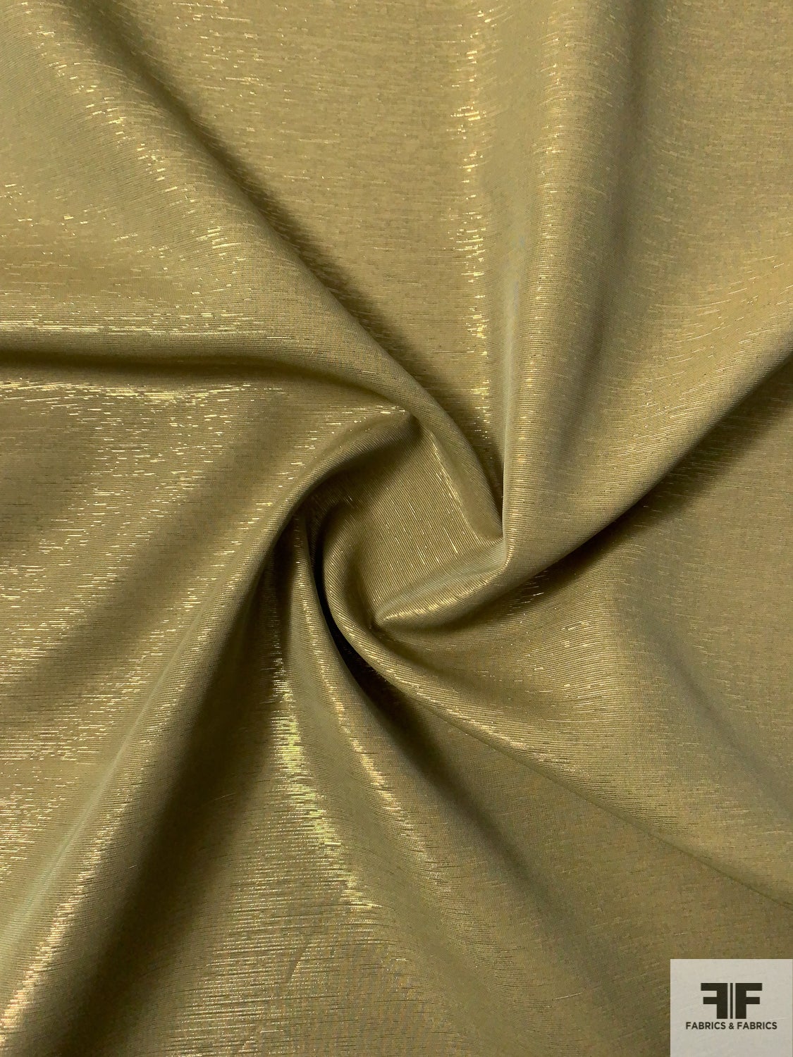 Italian Semi-Sheer Viscose Blend Lam - Olive Green/Gold | FABRICS & FABRICS Fabrics & Fabrics Italian Semi-Sheer Viscose Blend Lam - Olive Green/Gold | FABRICS & FABRICS Fabrics & Fabrics