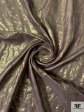 Italian 2-Ply Stitched Lamé on Silk Chiffon - Gold / Dusty Purple