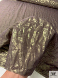 Italian 2-Ply Stitched Lamé on Silk Chiffon - Gold / Dusty Purple