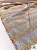 French Metallic Striped Tissue Lamé - Rose Gold / Silver / Gold