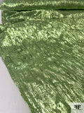 Crinkle Pleated Tissue Lamé - Lime Green / Gold