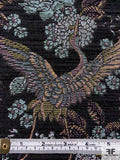 Italian Birds and Floral Tapestry-Look Brocade - Mint / Yellow / Pink / Black