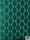 Italian Honeycomb Pattern Novelty Cotton Lace - Emerald Green