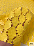 Italian Honeycomb Pattern Novelty Cotton Lace - Bright Yellow