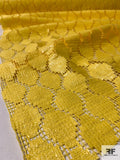 Italian Honeycomb Pattern Novelty Cotton Lace - Bright Yellow