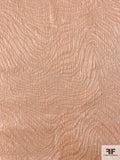 Italian Wavy Wood Grain Striations Brocade - Light Peach