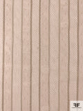 French Vertical Striped Point D'esprit Novelty Tulle - Tan / Flesh