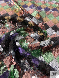 Harlequin Pattern Sequins on Netting - Multicolor