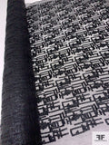 Maze-Like Embroidered Netting with Gloss Finish - Black