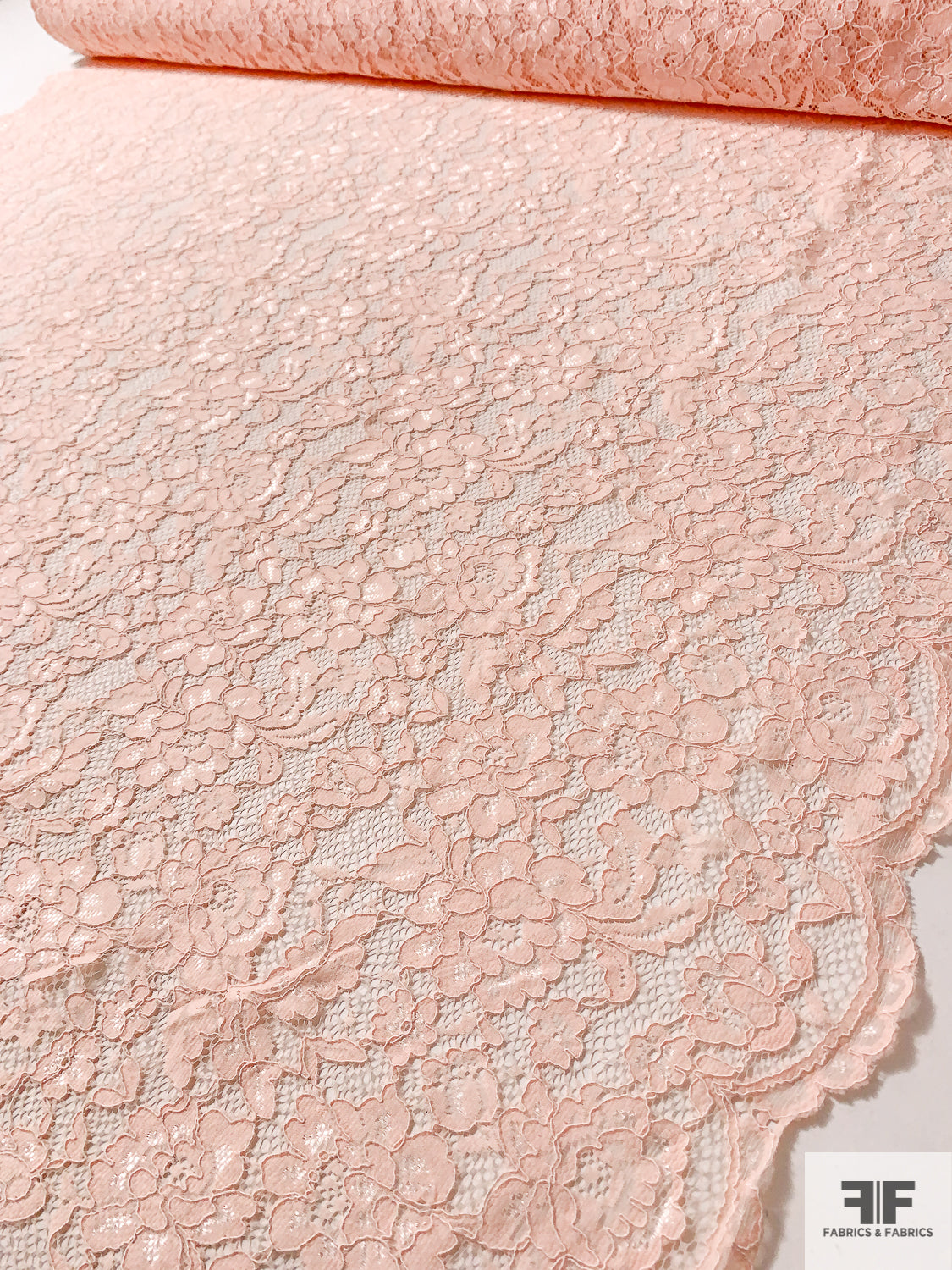 Lightweight Floral Corded Lace BLUSH